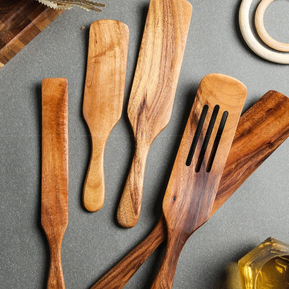 Teak Spurtle Spatula Set - The Perfect Partner for Cast Iron Cookware